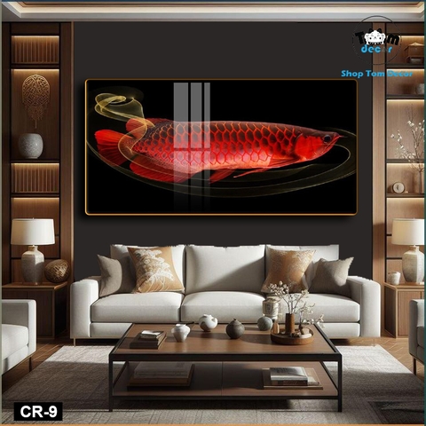 Tranh Tráng Gương Cá Rồng Phong Thủy Cao Cấp - CR09