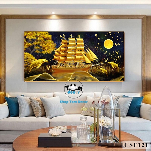 Tranh Tráng Gương Thuận Buồm Xuôi Gió Phong Thuỷ May Mắn Cho Gia Chủ - Mẫu CSF121