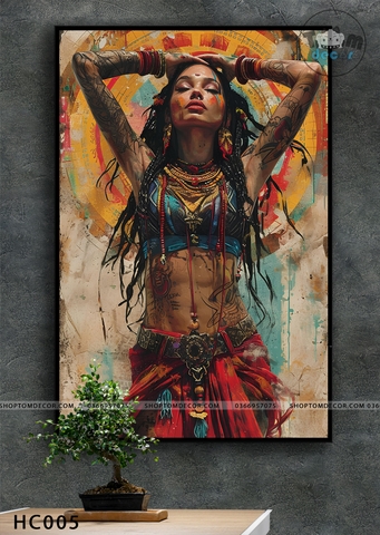 Tranh canvas hình chất trang trí tiệm tatto baber càphê - tranh canvas có khung HC005