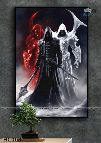 Tranh canvas hình chất trang trí tiệm tatto baber càphê - tranh canvas có khung HC008