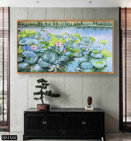 Tranh Hoa Sen Canvas Hoặc Tranh Tráng Gương - HS1X02