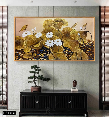 Tranh Hoa Sen Canvas Hoặc Tranh Tráng Gương - HS1X06