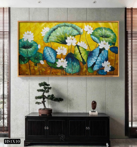 Tranh Hoa Sen Canvas Hoặc Tranh Tráng Gương - HS1X10