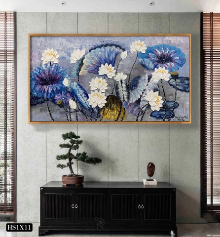 Tranh Hoa Sen Canvas Hoặc Tranh Tráng Gương - HS1X11