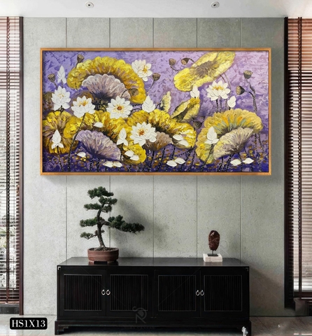 Tranh Hoa Sen Canvas Hoặc Tranh Tráng Gương - HS1X13