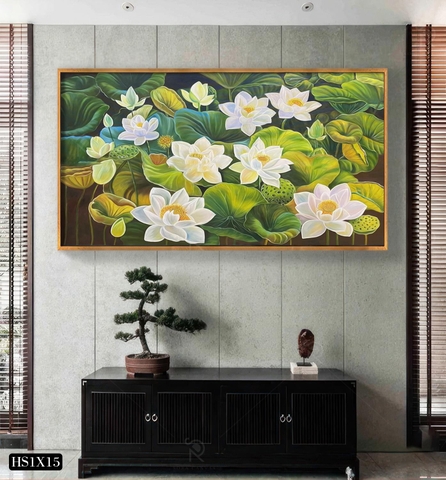 Tranh Hoa Sen Canvas Hoặc Tranh Tráng Gương - HS1X15