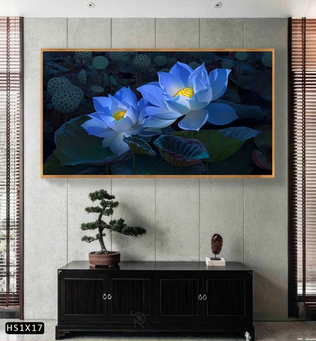 Tranh Hoa Sen Canvas Hoặc Tranh Tráng Gương - HS1X17