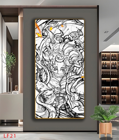 Tráng Gương ONE PIECE Tranh Dọc Luffy-Zoro-Law-Sanji - Tranh Hải Tặc - LF21