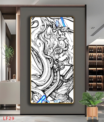 Tráng Gương ONE PIECE Tranh Dọc Luffy-Zoro-Law-Sanji - Tranh Hải Tặc - LF29