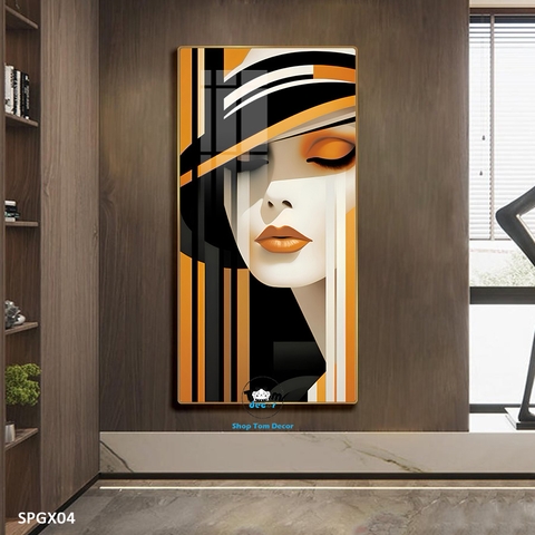 Tranh nghệ thuật tráng gương khổ dọc cao cấp - SPGX04