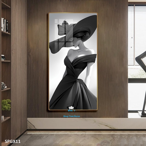 Tranh nghệ thuật tráng gương khổ dọc cao cấp - SPGX11