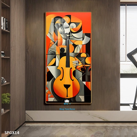 Tranh nghệ thuật tráng gương khổ dọc cao cấp - SPGX14