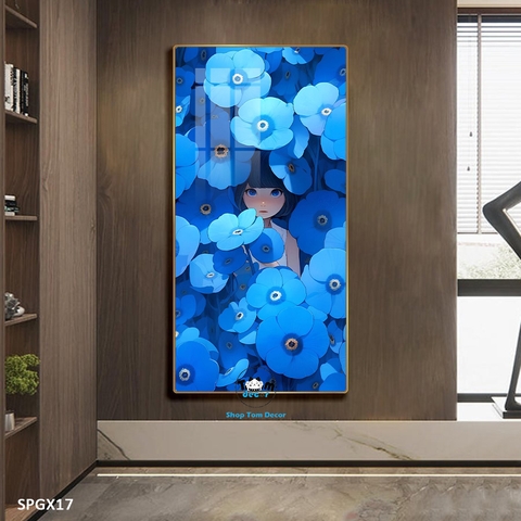 Tranh nghệ thuật tráng gương khổ dọc cao cấp - SPGX17