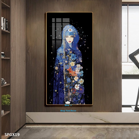 Tranh nghệ thuật tráng gương khổ dọc cao cấp - SPGX19