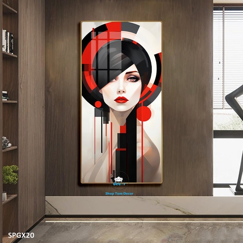 Tranh nghệ thuật tráng gương khổ dọc cao cấp - SPGX20