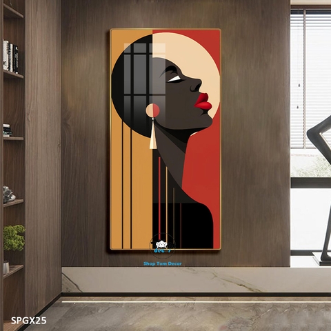 Tranh nghệ thuật tráng gương khổ dọc cao cấp - SPGX25