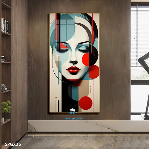 Tranh nghệ thuật tráng gương khổ dọc cao cấp - SPGX26