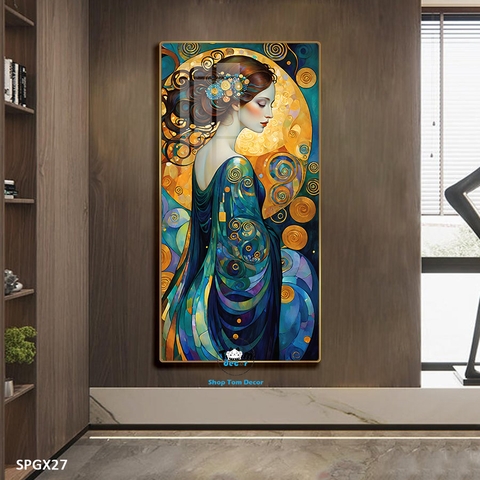 Tranh nghệ thuật tráng gương khổ dọc cao cấp - SPGX27