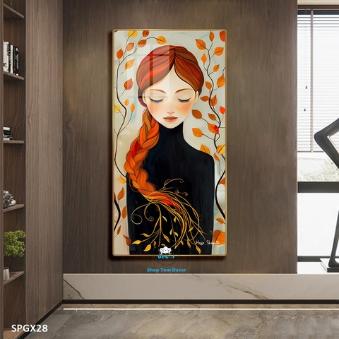 Tranh nghệ thuật tráng gương khổ dọc cao cấp - SPGX28