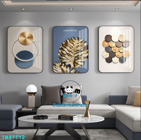 Bộ 3 tranh mẫu trung quốc tranh tráng gương treo tường TB3TT12