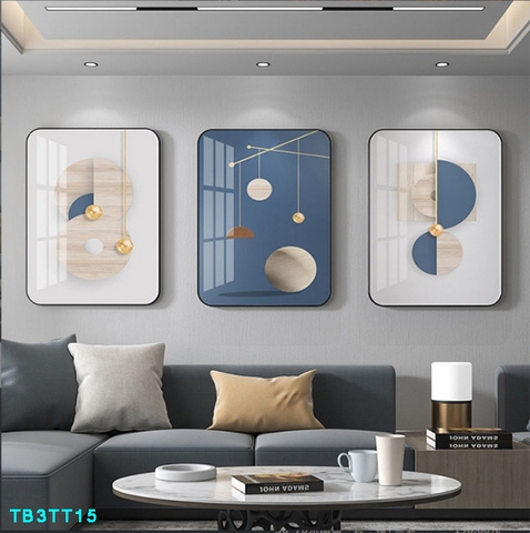 Bộ 3 tranh mẫu trung quốc tranh tráng gương treo tường TB3TT15