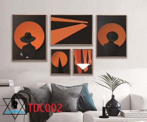Tranh ghép 6 bức nghệ thuật decor phòng đẹp - TDC002