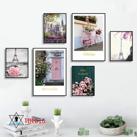 Tranh ghép 6 bức nghệ thuật decor phòng đẹp - TDC016
