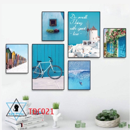 Tranh ghép 6 bức nghệ thuật decor phòng đẹp - TDC021