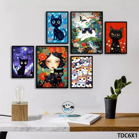 Tranh ghép 6 bức nghệ thuật decor phòng đẹp - TDC6X1