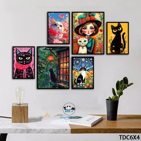 Tranh ghép 6 bức nghệ thuật decor phòng đẹp - TDC6X4