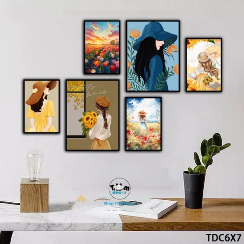 Tranh ghép 6 bức nghệ thuật decor phòng đẹp - TDC6X7