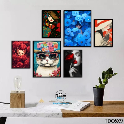Tranh ghép 6 bức nghệ thuật decor phòng đẹp - TDC6X9