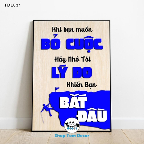Tranh Động Lực 30x40,40x60,60x90cm Tranh Canvas Có Khung Composite Treo Tường Tranh Slogan Động Lực - TDL031