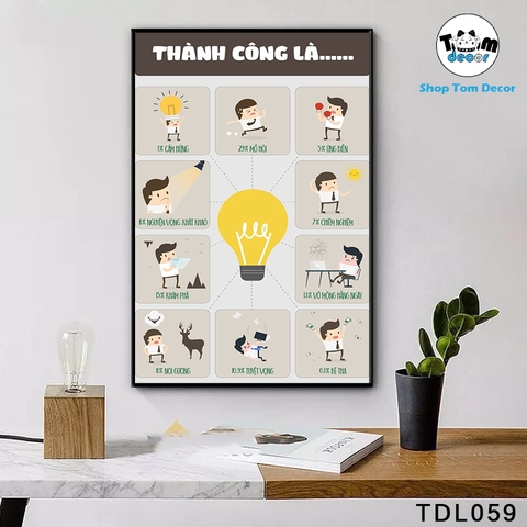 Tranh Động Lực 30x40,40x60,60x90cm Tranh Canvas Có Khung Composite Treo Tường Tranh Slogan Động Lực - TDL059