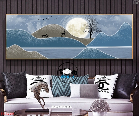 Tranh Trừu Tượng Tráng Gương Khổ Ngang Mẫu Hiện Đại - TG5220