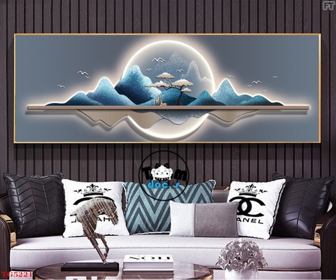 Tranh Trừu Tượng Tráng Gương Khổ Ngang Mẫu Hiện Đại - TG5221