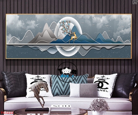 Tranh Trừu Tượng Tráng Gương Khổ Ngang Mẫu Hiện Đại - TG5222