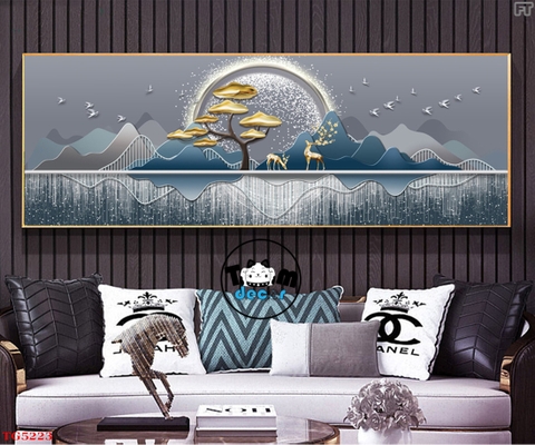 Tranh Trừu Tượng Tráng Gương Khổ Ngang Mẫu Hiện Đại - TG5223