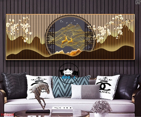 Tranh Trừu Tượng Tráng Gương Khổ Ngang Mẫu Hiện Đại - TG5228