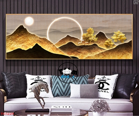 Tranh Trừu Tượng Tráng Gương Khổ Ngang Mẫu Hiện Đại - TG5229