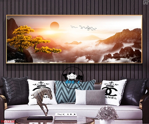 Tranh Trừu Tượng Tráng Gương Khổ Ngang Mẫu Hiện Đại - TG5230