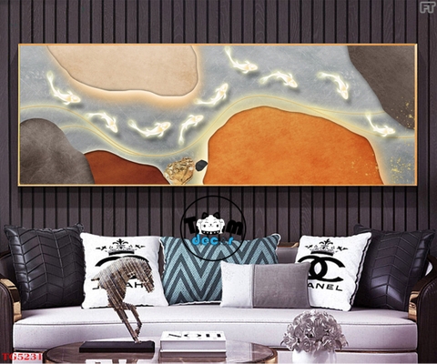 Tranh Trừu Tượng Tráng Gương Khổ Ngang Mẫu Hiện Đại - TG5231