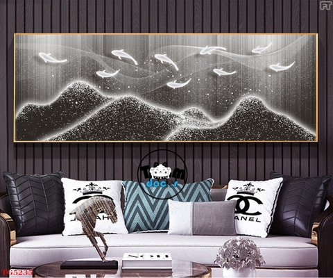 Tranh Trừu Tượng Tráng Gương Khổ Ngang Mẫu Hiện Đại - TG5235