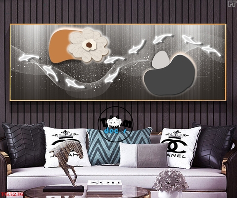 Tranh Trừu Tượng Tráng Gương Khổ Ngang Mẫu Hiện Đại - TG5236