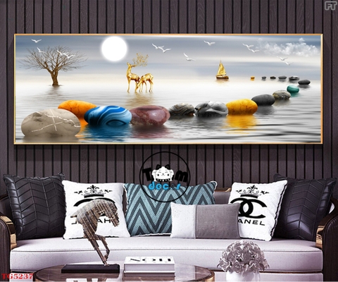 Tranh Trừu Tượng Tráng Gương Khổ Ngang Mẫu Hiện Đại - TG5237