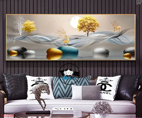 Tranh Trừu Tượng Tráng Gương Khổ Ngang Mẫu Hiện Đại - TG5240