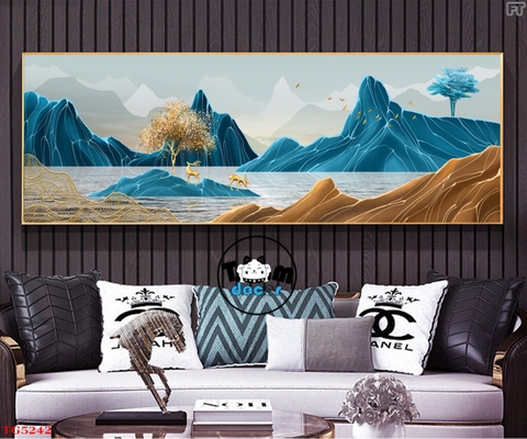 Tranh Trừu Tượng Tráng Gương Khổ Ngang Mẫu Hiện Đại - TG5242