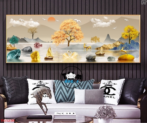 Tranh Trừu Tượng Tráng Gương Khổ Ngang Mẫu Hiện Đại - TG5250