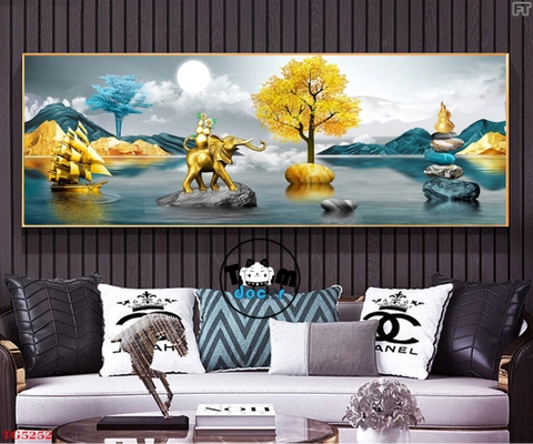 Tranh Trừu Tượng Tráng Gương Khổ Ngang Mẫu Hiện Đại - TG5252