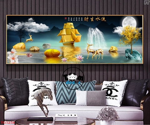 Tranh Trừu Tượng Tráng Gương Khổ Ngang Mẫu Hiện Đại - TG5254